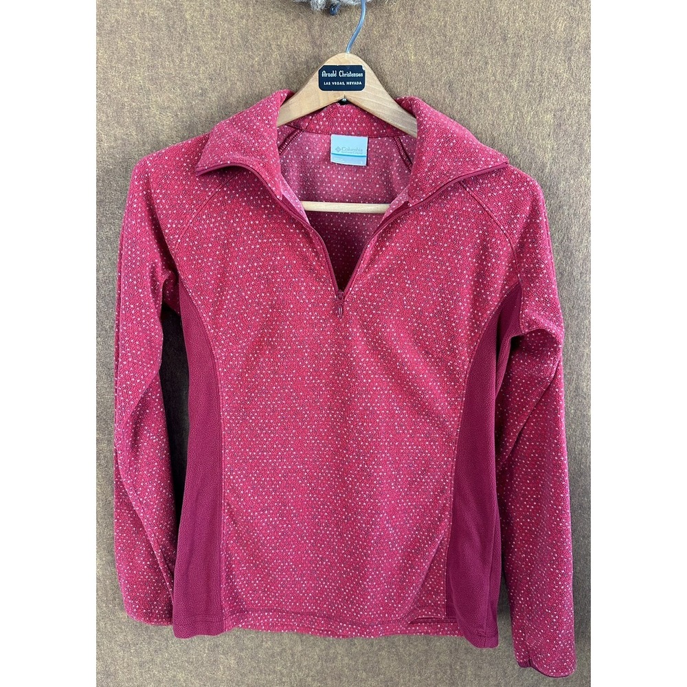 Columbia Pullover Artic Air Fleece 1/4 Zip Red Women's Small Colorful Soft